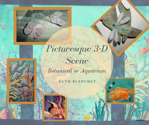 Make an aquarium or a cottage garden, embellishing both by hand and machine. It is a fun class with lots of different techniques to try and experiment with.