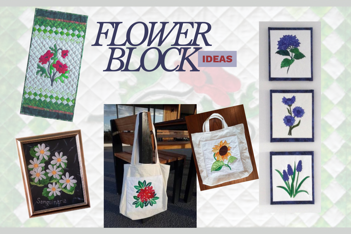 Flower Block Ideas - Bags, Wall Hangings and quilts