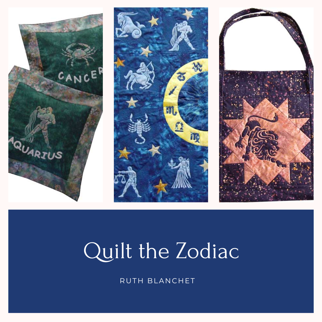 Quilt the Zodiac eBook with options for a quilt, cushions and a tote bag